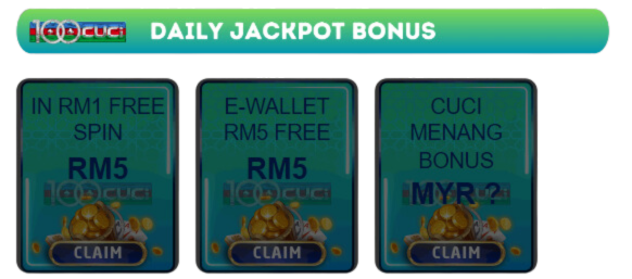 100Cuci - Daily Jackpot Bonus - Mobile - 100cuci