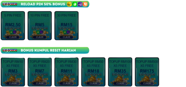 100Cuci - Reload Pin 50% Bonus - 100cuci